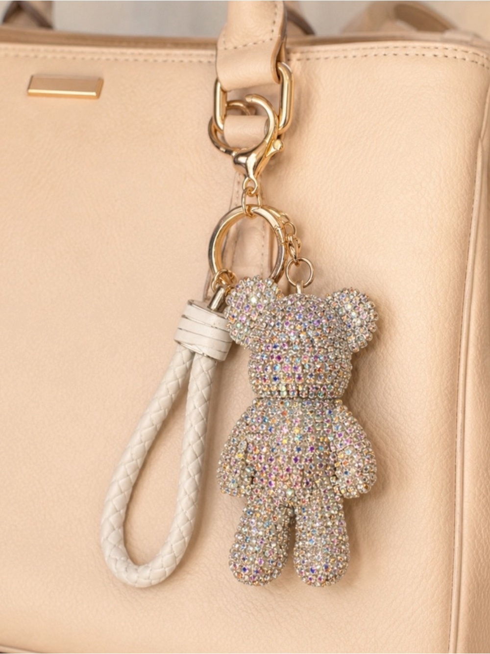 Natasha Teddy Bear Tassel Bag Charm - Picture 2 of 2